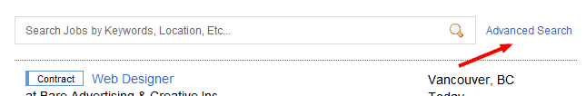 Advanced Job Search Link