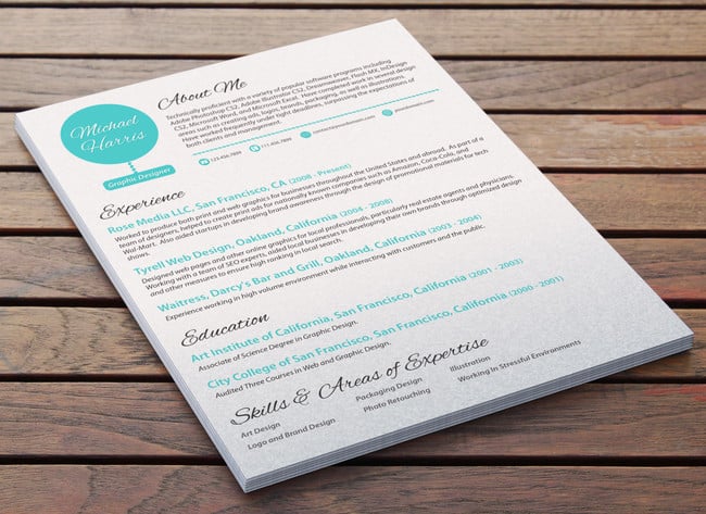 FreshGigs Resume Design