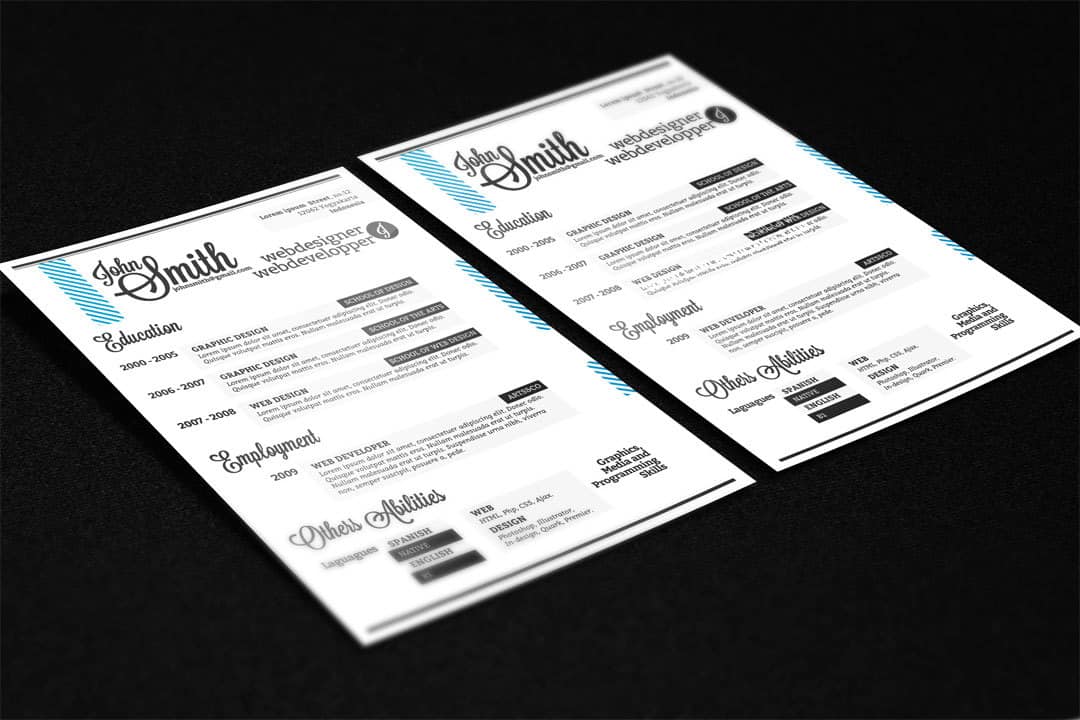 FreshGigs Resume Design