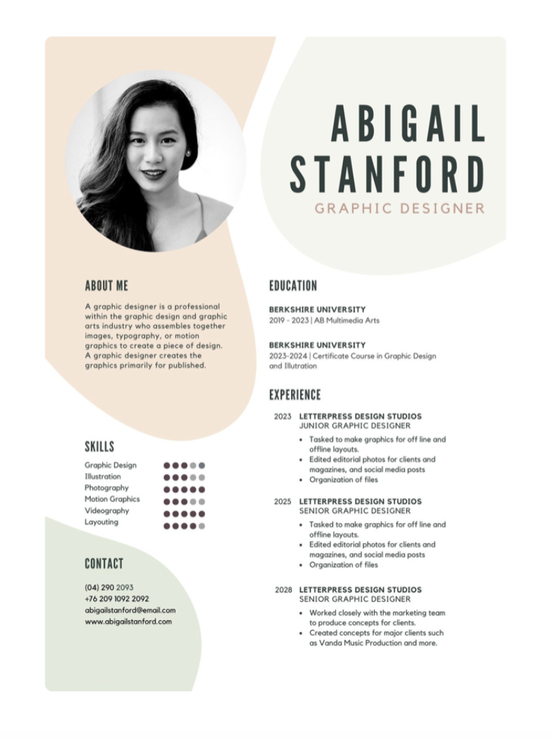 resume examples for creative jobs
